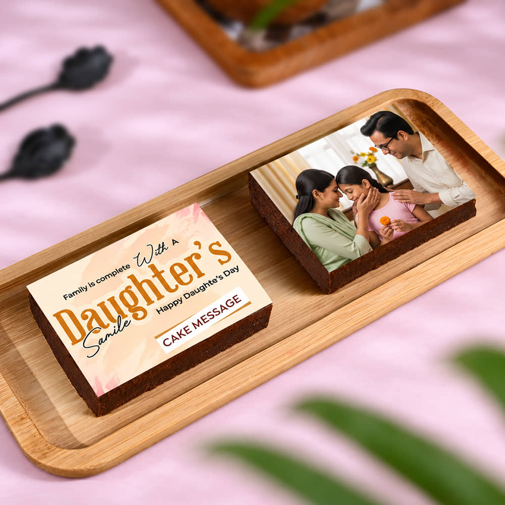 Daughters Day Choco Walnut Photo Brownies