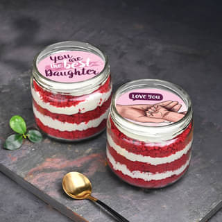 Daughters Day Duo of Red Velvet Jar Cakes