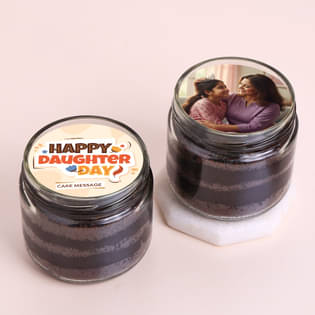 Daugthers Day Photo Choco Jar Cakes