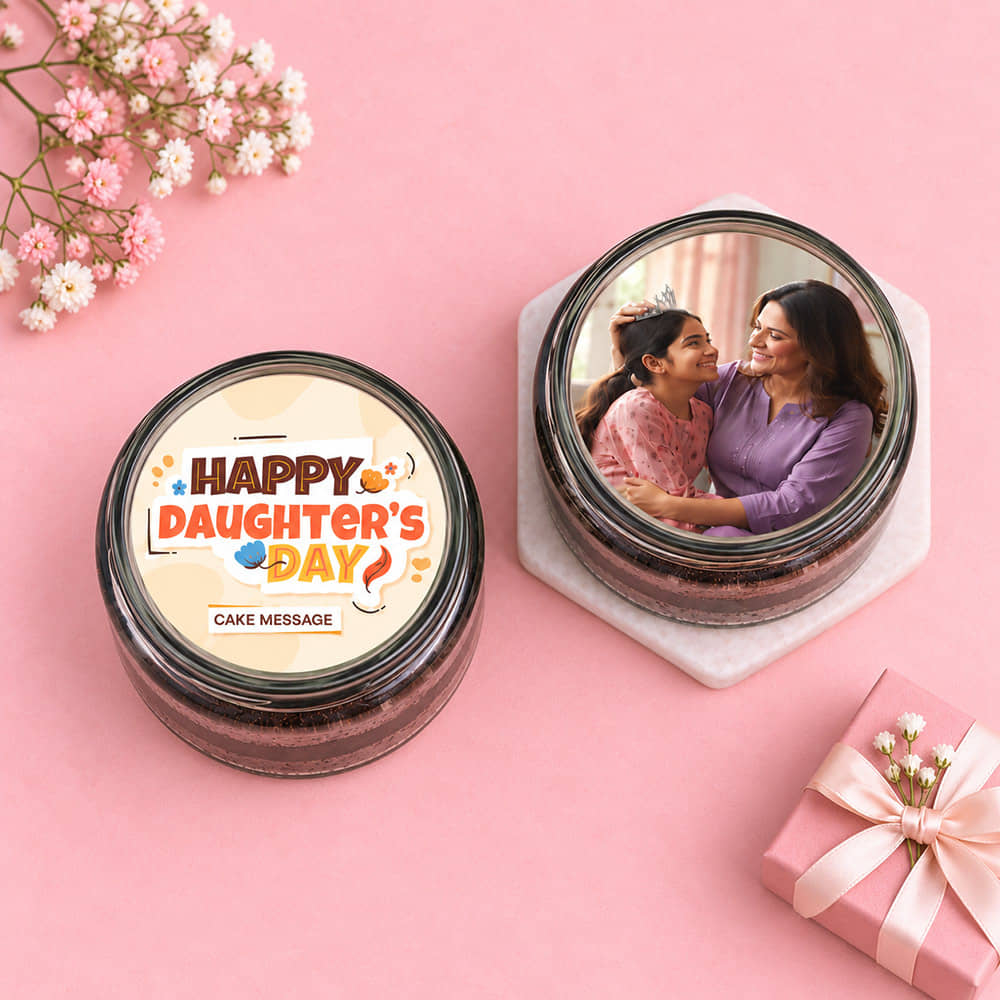 Daugthers Day Photo Choco Jar Cakes