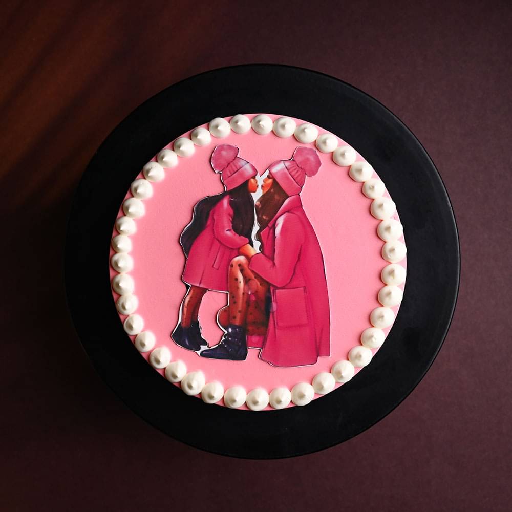 Daughters Day Pink Artwork Cake