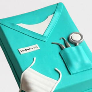 Top View of Dear Doctor Fondant Cake