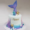 Zoomed View of Deep Dive Mermaid Cream Cake