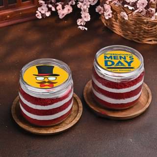 Mens Day Red Velvet Jar Cake