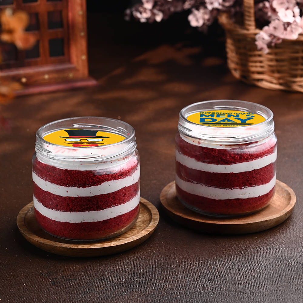 Mens Day Red Velvet Jar Cake