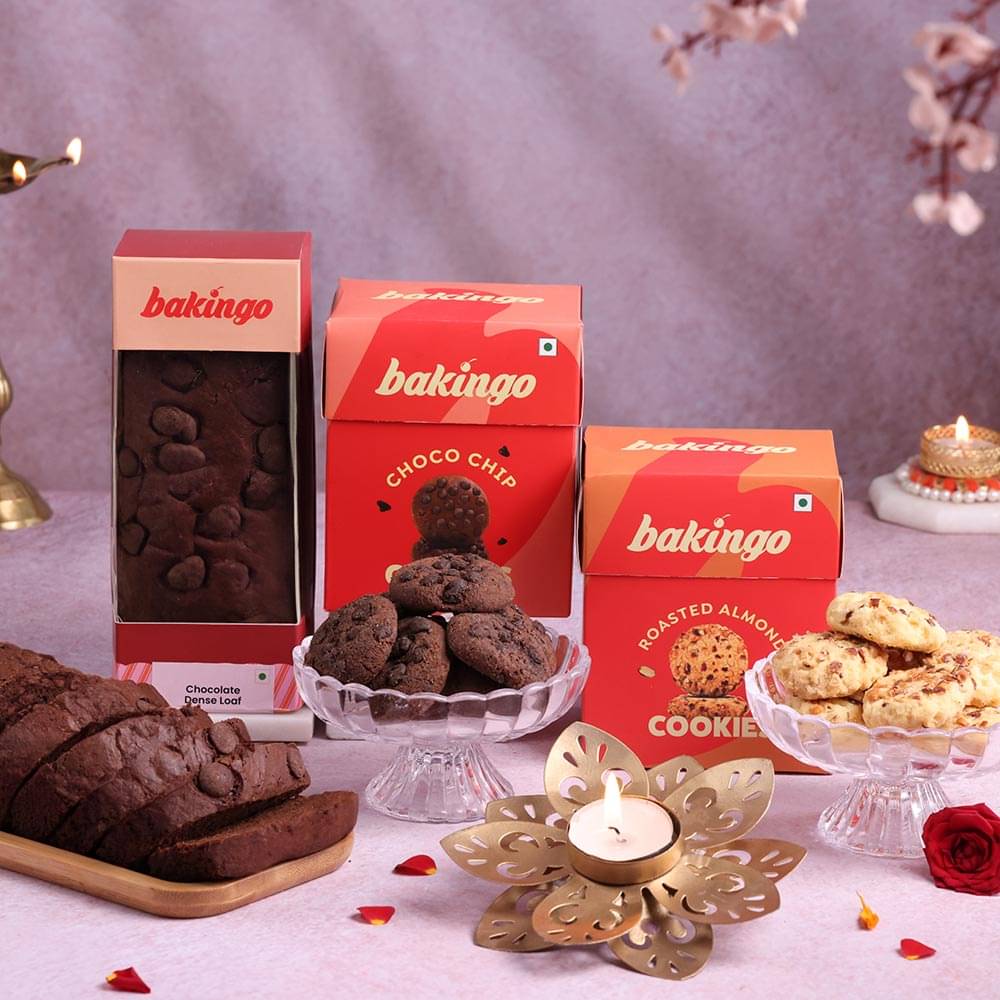 Delightful Tea Cake and Cookie Hamper With Candle