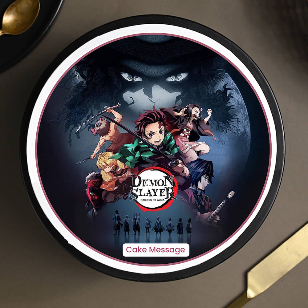 Demon Slayer Hashiras Cake Top View of Demon Slayer Hashiras Cake