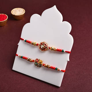 Buy Designer Rakhi Duo With Cashews N Chocolate