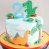 Round Dino Park Theme Cake