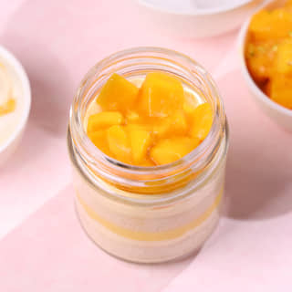 Top View of Classic Mango Jar Cake