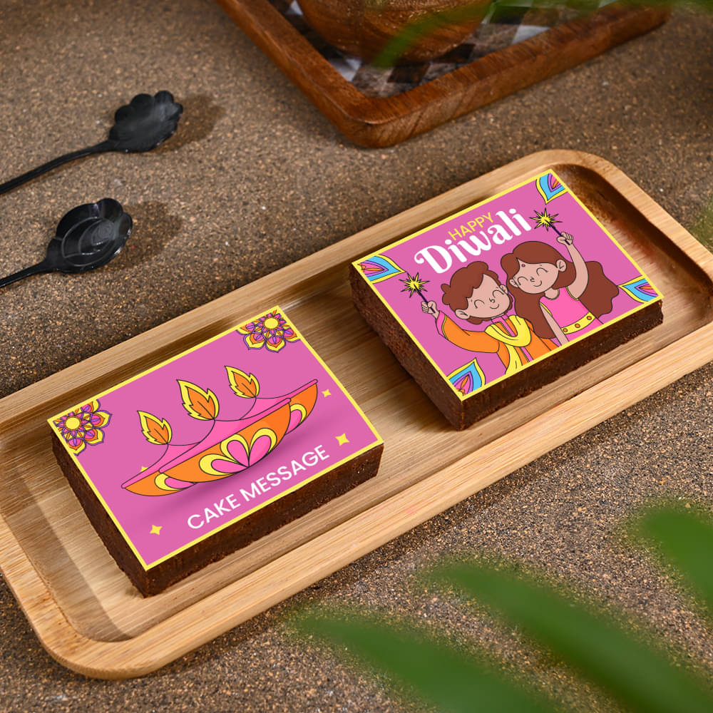 Diwali Diyas Choco Walnut Brownie Duo