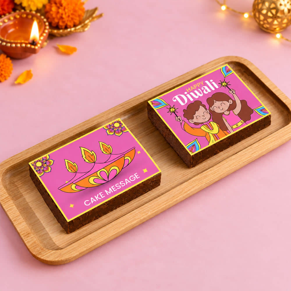 Diwali Diyas Choco Walnut Brownie Duo