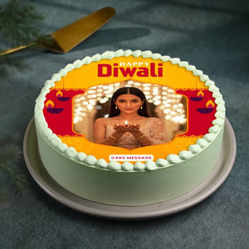 Diwali Glow Photo Cake