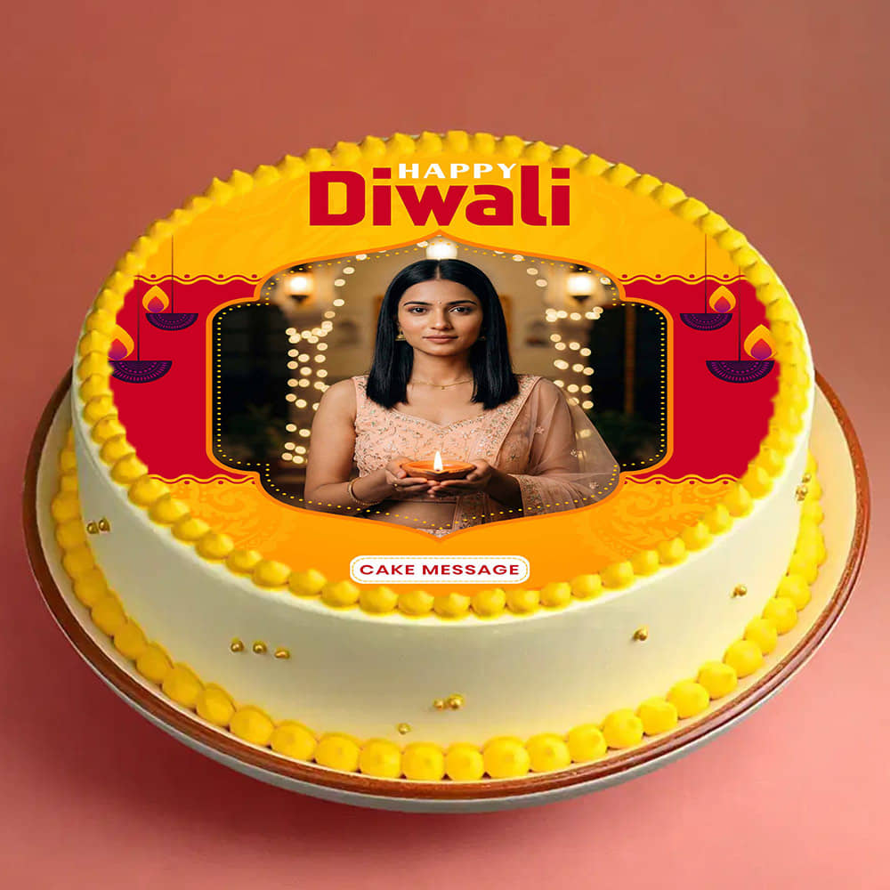 Diwali Glow Photo Cake