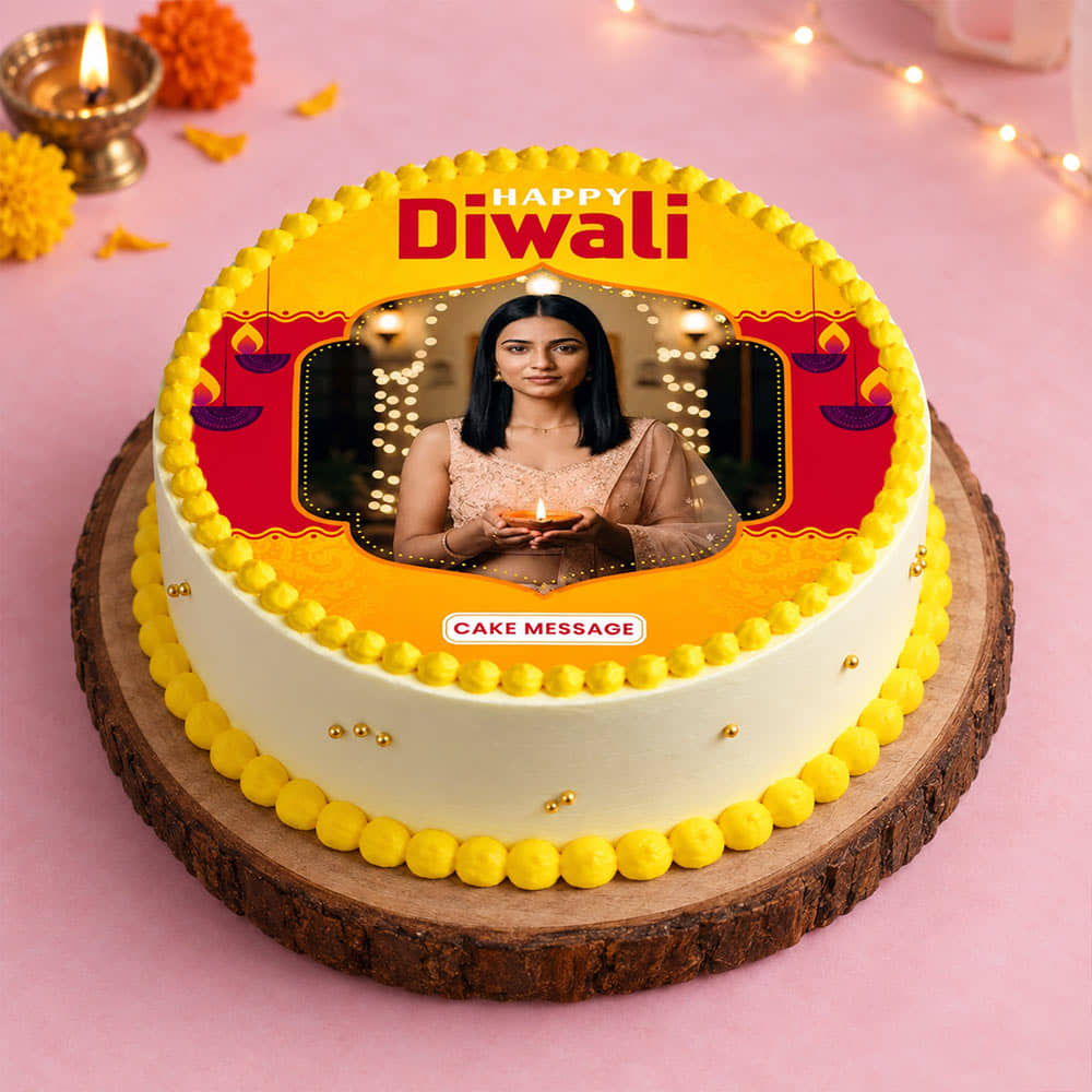 Diwali Glow Photo Cake