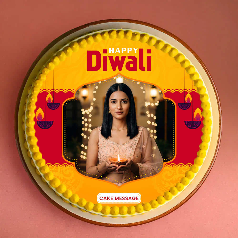 Diwali Glow Photo Cake