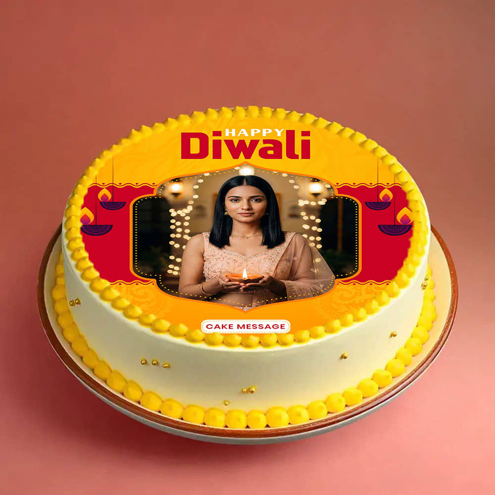 Diwali Glow Photo Cake