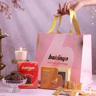 Diwali Gift Set with Cookies, Crackers, and Scented Candles