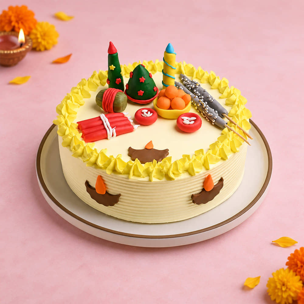 Diwali Crackers Butterscotch Cake