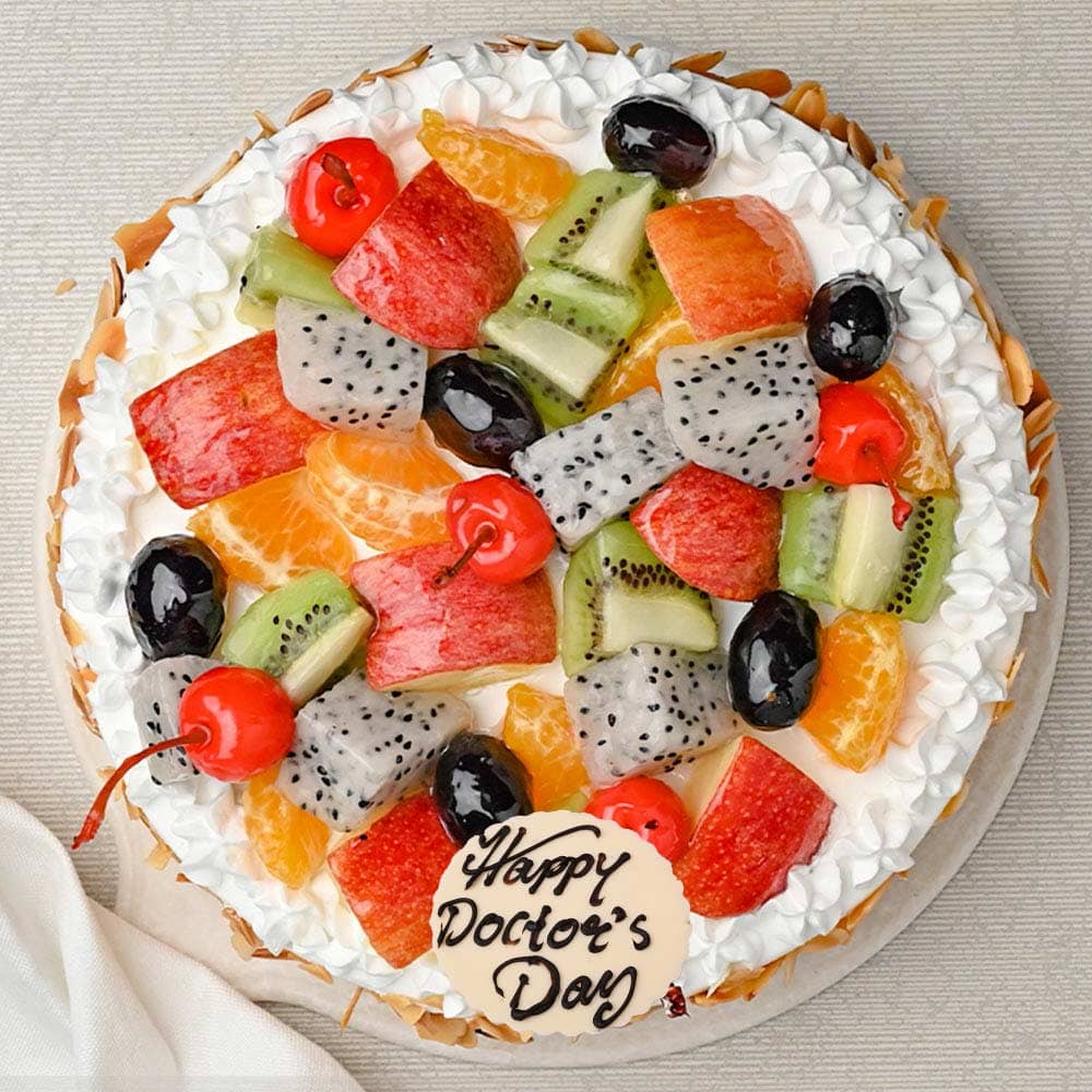 Top View of Doctors Day Fruit Cake