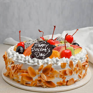 Side View of Doctors Day Fruit Cake