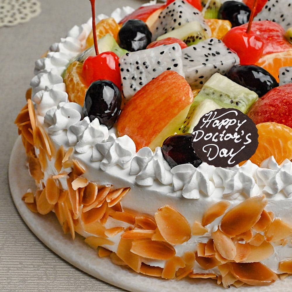 Zoomed View of Doctors Day Fruit Cake