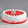 Side View of Happy Doctor Day Red Velvet Cake 