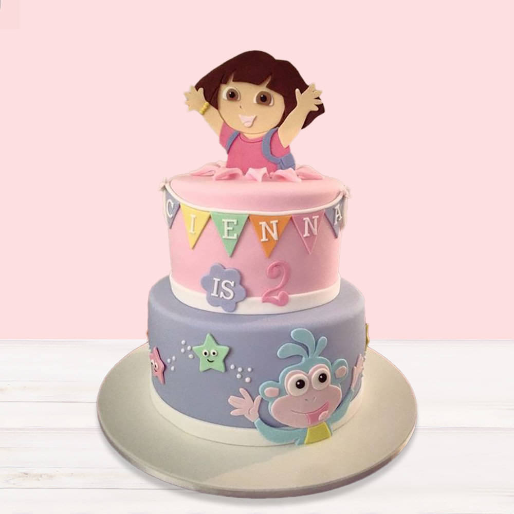 Awesome Homemade Dora the Explorer Birthday Cake Made With the Wilton Cake  Pan