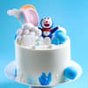 Zoomed View of Doraemon in the Sky Theme Cake