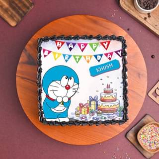 Top view of Doraemon Poster Cake