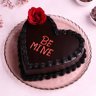 Top View of Double Heart Choco Truffle Cake Top View of Double Heart Choco Truffle Cake