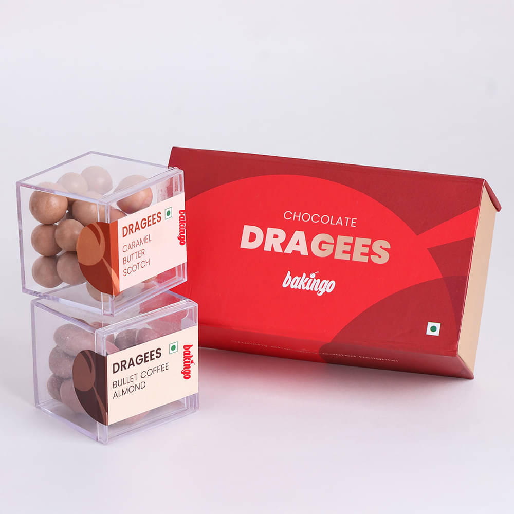 Dragees Set of 2 and Almond Rocks With Rakhi Combo