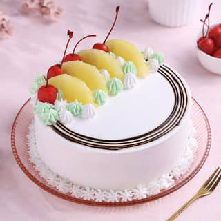 Top View of Tropical Pineapple Cake Top View of Tropical Pineapple Cake