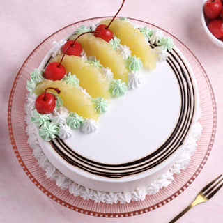 Side View of Tropical Pineapple Cake Side View of Tropical Pineapple Cake