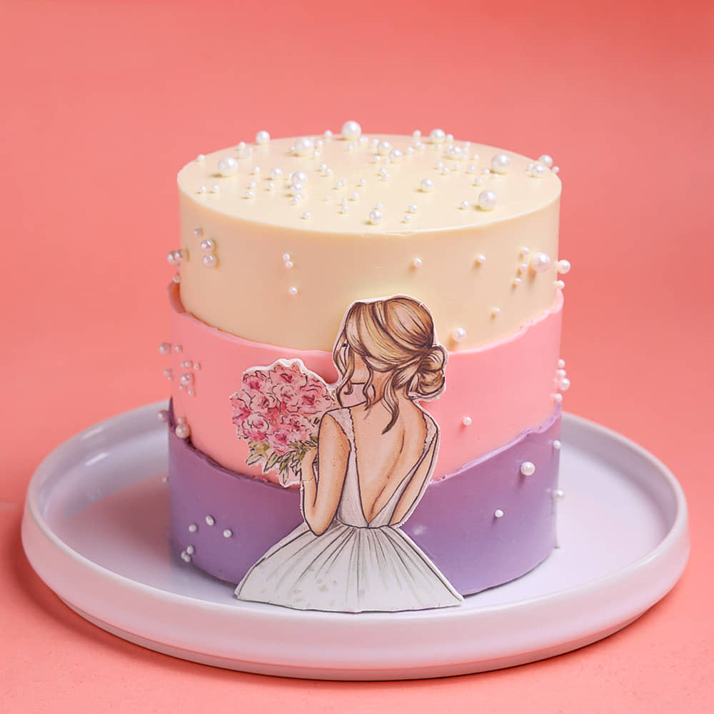 Dreamy Pearls Bride To Be Cake