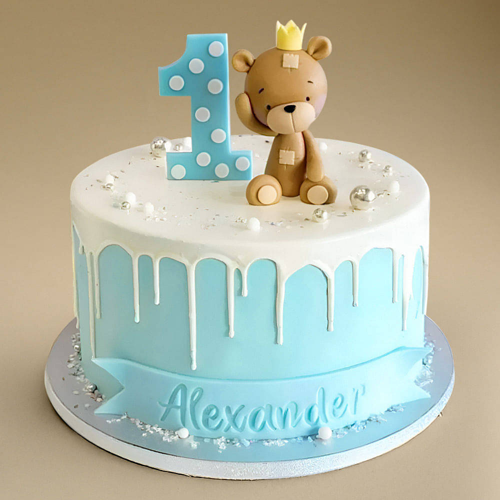 Dripping Glaze Teddy Fondant Cake