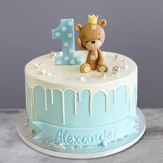 Dripping Glaze Teddy Fondant Cake