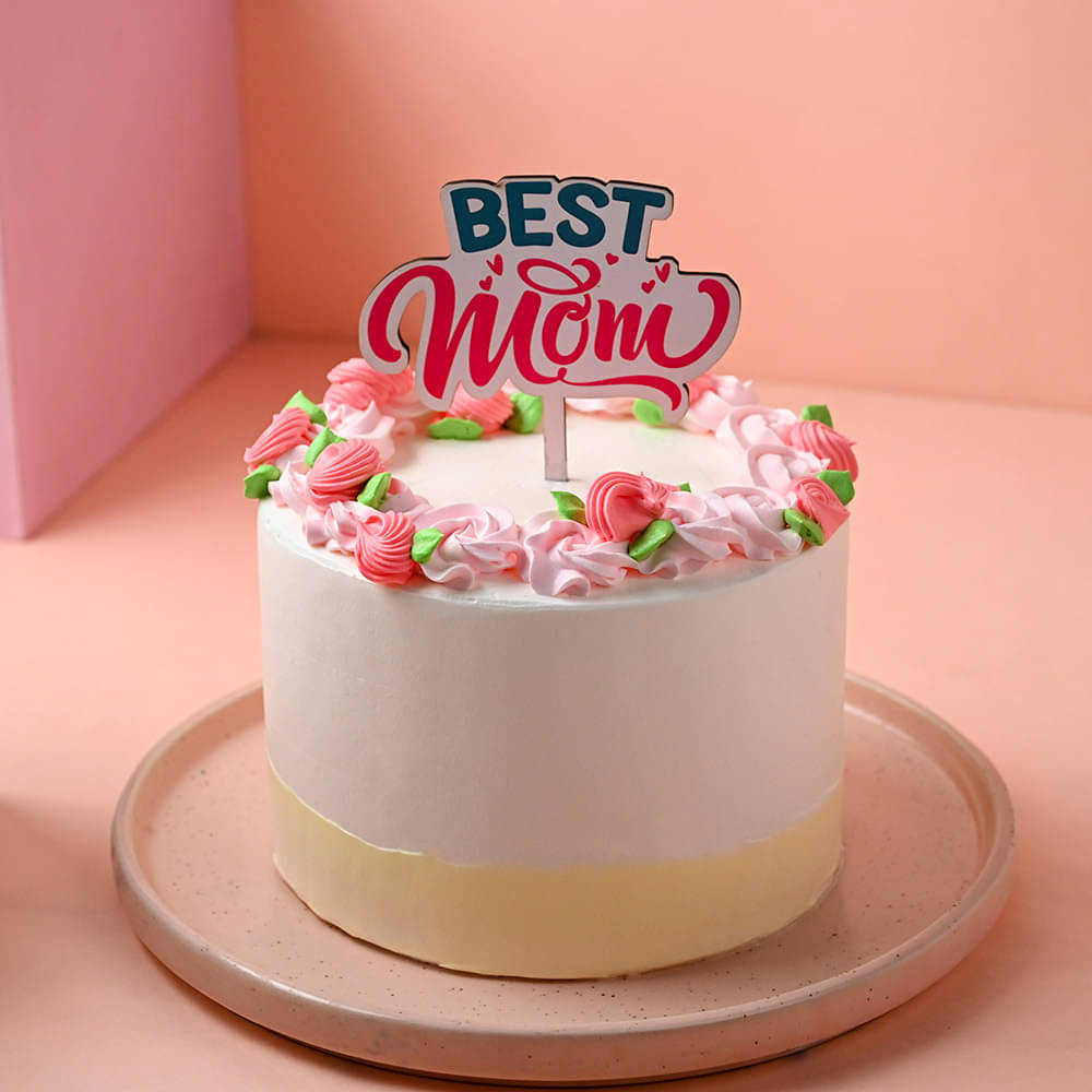 Dual Tone Floral Mom Cake