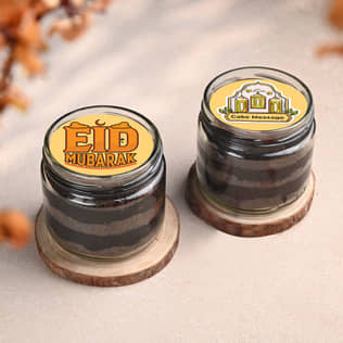 Eid Mubarak Chocolate Jar Cake Duo