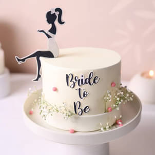 Romantic Floral-Themed Bride to Be Cake