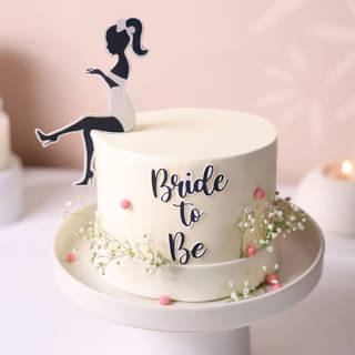 Romantic Floral-Themed Bride to Be Cake