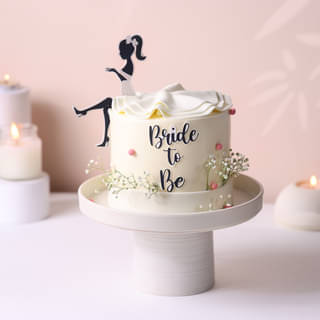 Side View of Elegant Bride To Be Cake