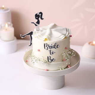Side Zoomed of Elegant Bride To Be Cake