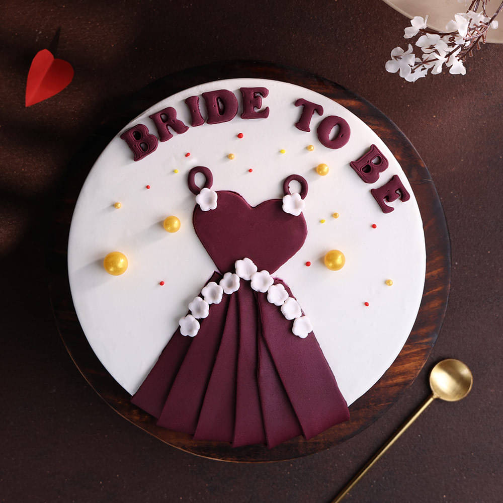 Front View of Bride-to-Be Themed Cake