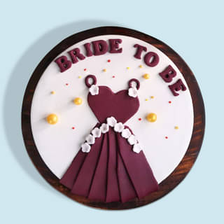 Front View of Bride-to-Be Themed Cake Front View of Bride-to-Be Themed Cake