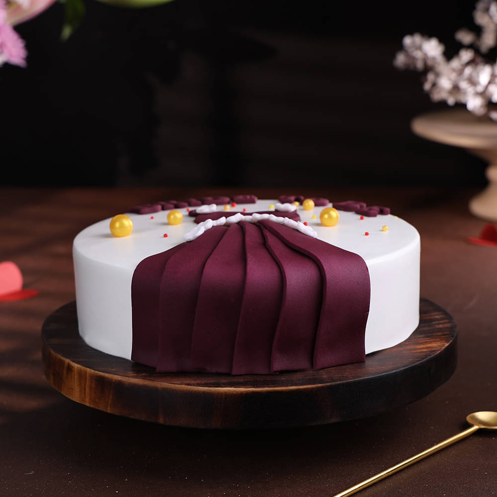 Side View of Bride-to-Be Themed Cake