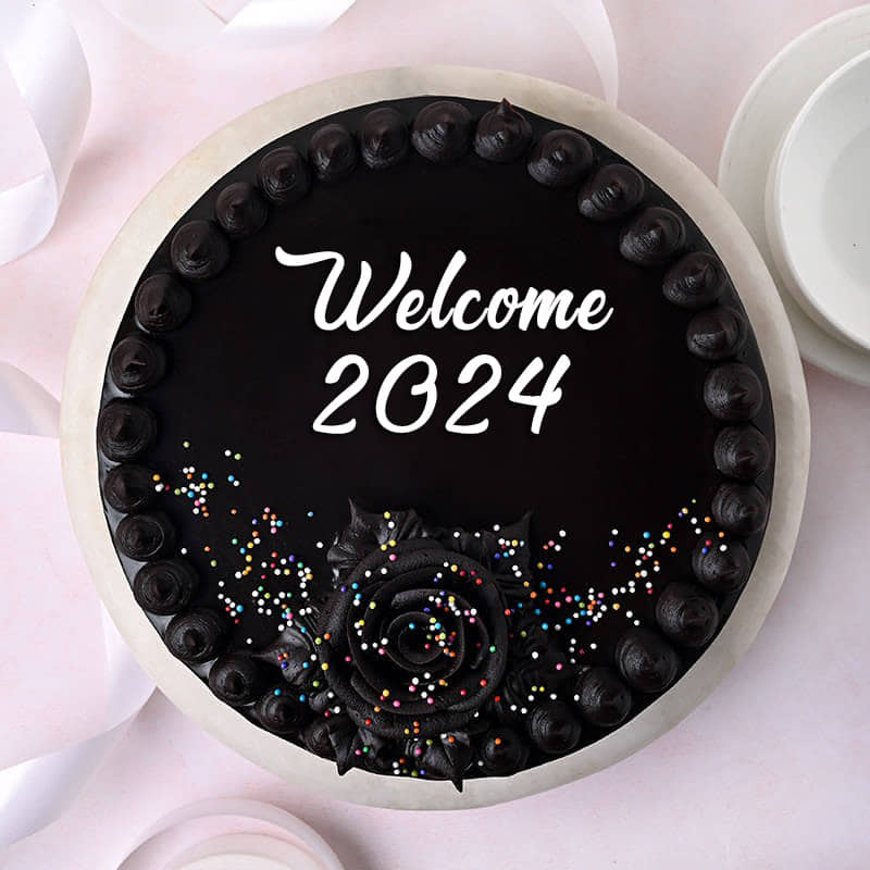 Dark Chocolate Cake for New Year 