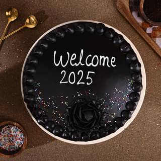 Front View Order Dark Chocolate Cake for New Year 