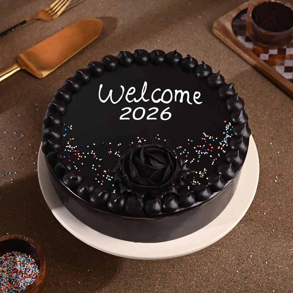 Dark Chocolate Cake for New Year 