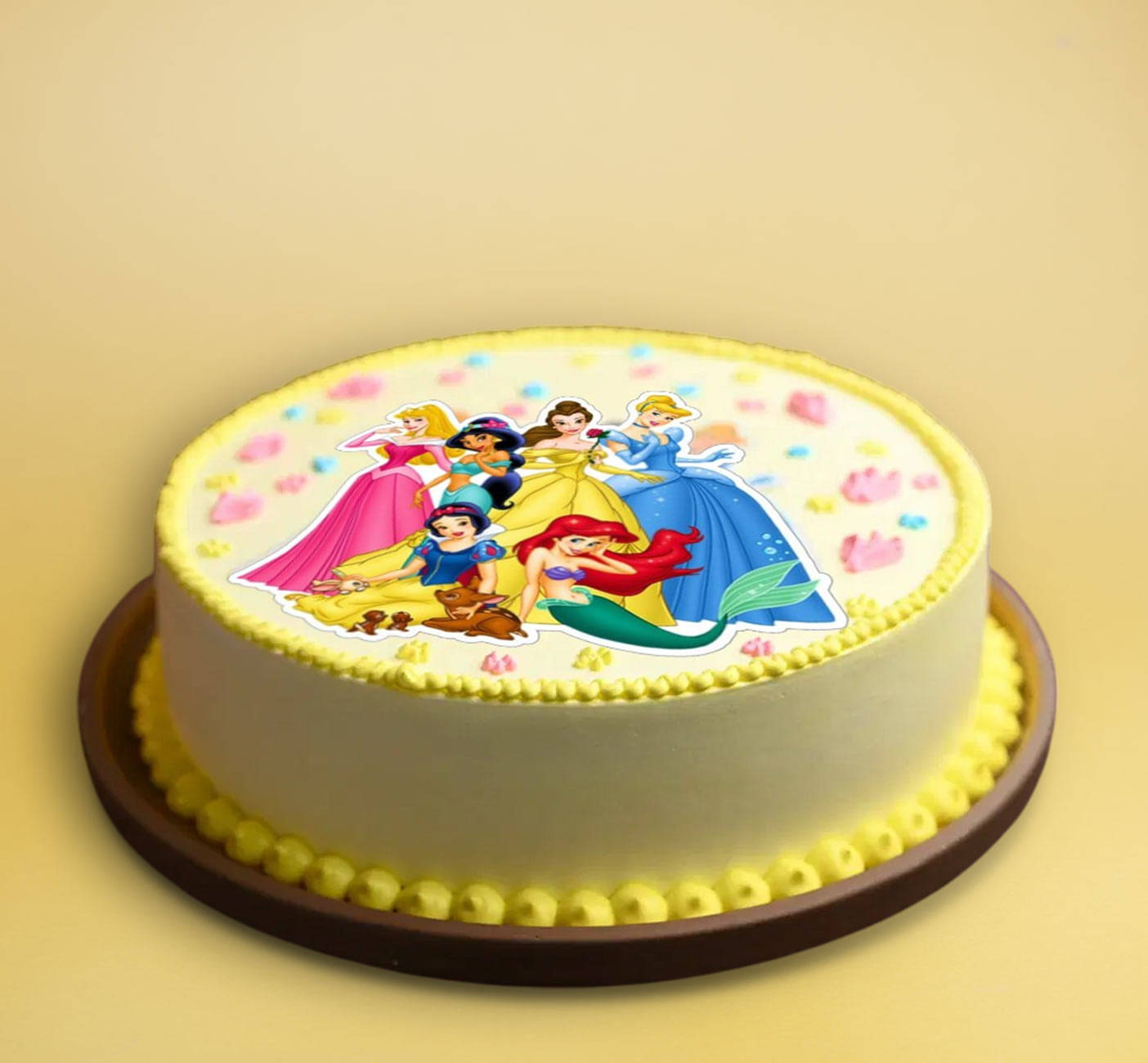 Side View Of Enchanting Princess Theme Cake